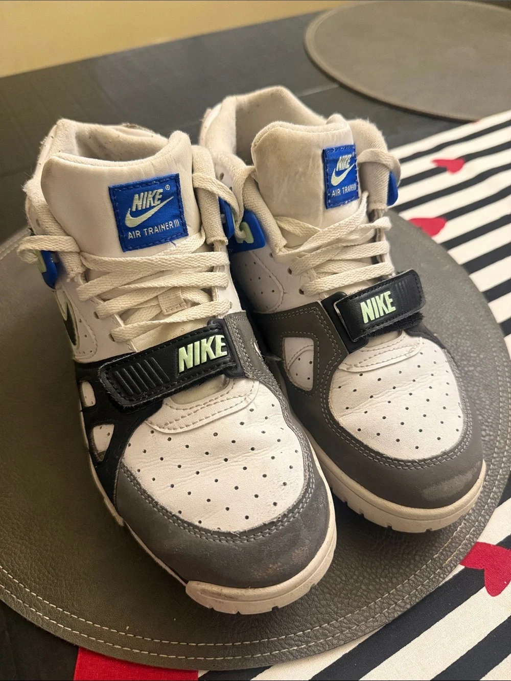 Nike Kids White, Gray & Blue Air Trainer Sneaker